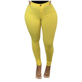 Multicolor Solid Elastic Legging Trousers Jeans Casual Pants Vintage Streetwear Spring Blue Aesthetic Jeans